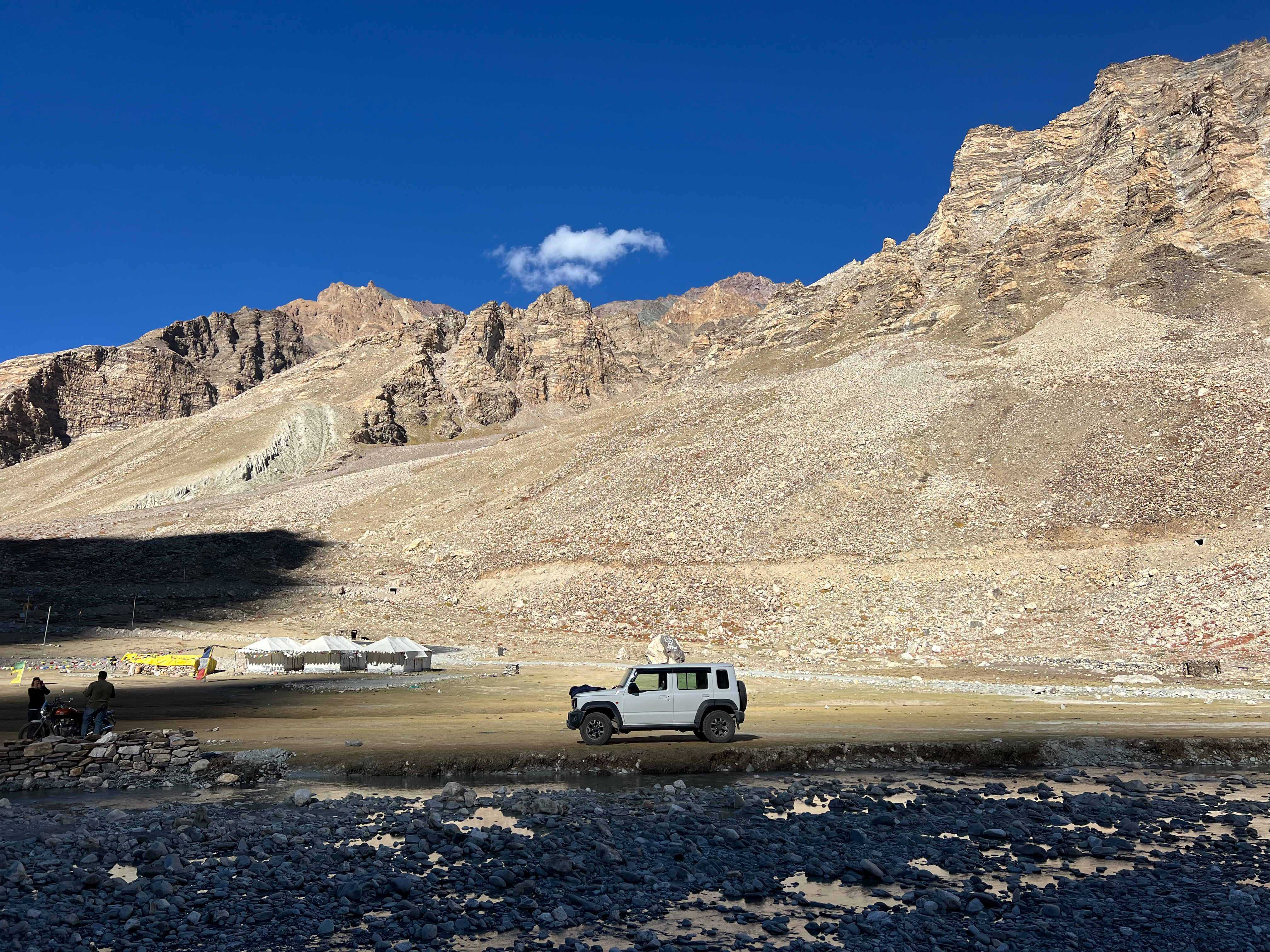Stunning aerial view of snowy Himalayan mountain peaks and valleys